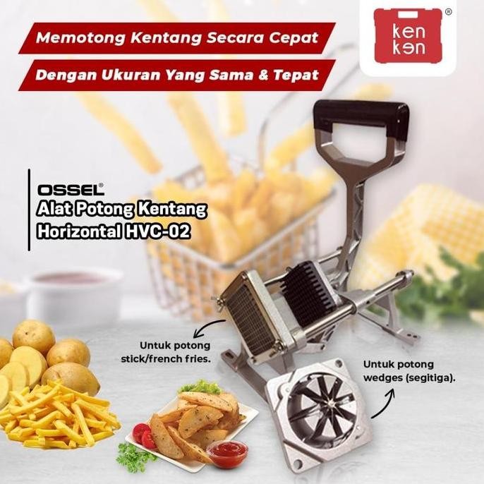 OSSEL Potong Kentang Horizontal Manual Rajang Kentang Rajang French Fries Wedges OSSEL