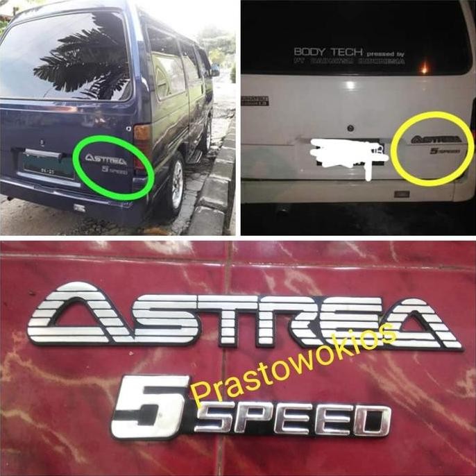 emblem tulisan ASTREA dan 5speed DAIHATSU zebra