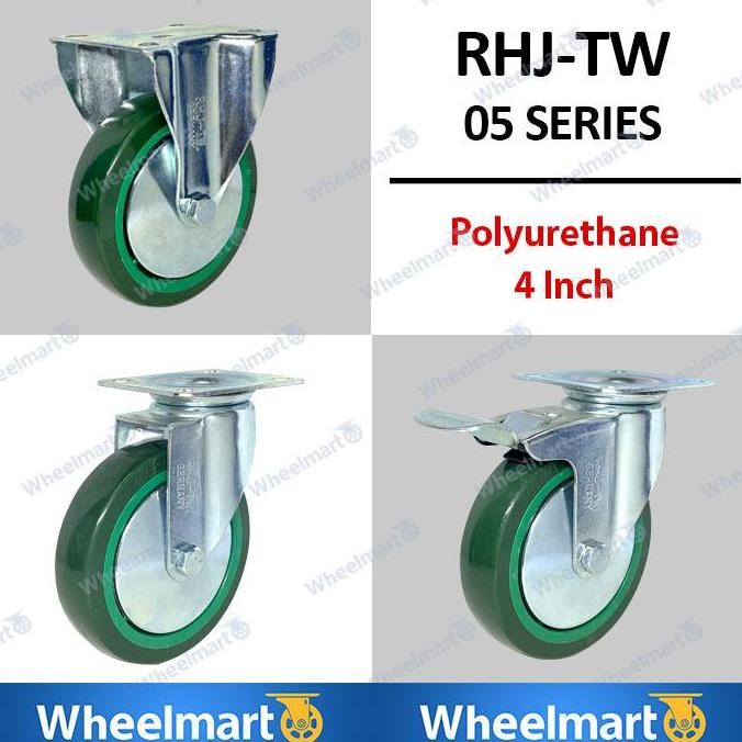 TERMURAH - RODA MEDIUM-HEAVY DUTY RHJ-TW 0 SERIES PU - 4 INCH