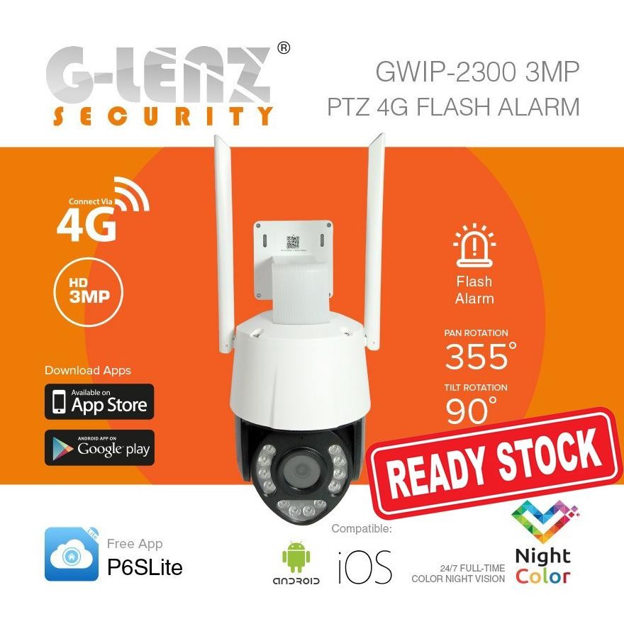 Glenz Cctv Simcard 4G Ptz 3Mp - Tracking & Audio - Slot Sim Card (Gwip 2300)