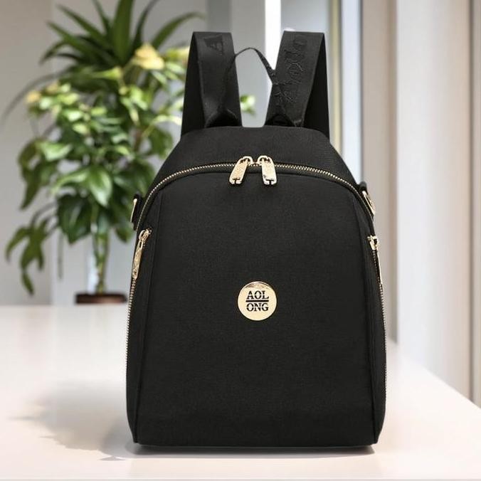 Ransel Kanvas Botol 0206# Tas Ransel Wanita - Backpack Cewek Fashion Ukuran Sedang Terkini Free Tali