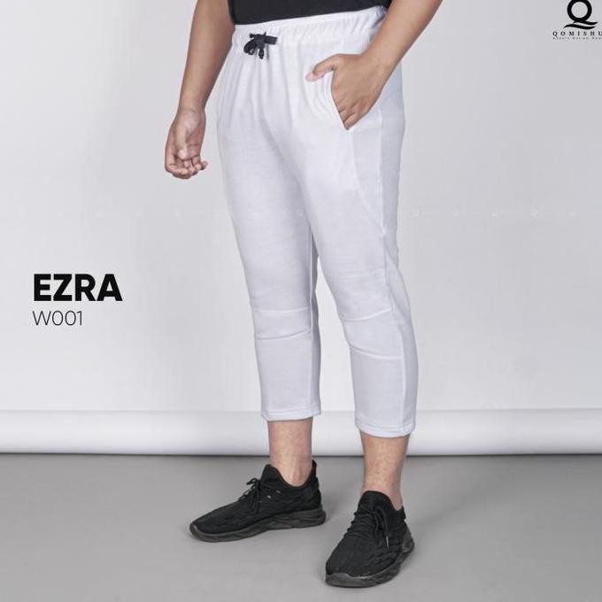 Celana Training Pria Wanita 7/8 Slim Fit Pant Ezra Putih