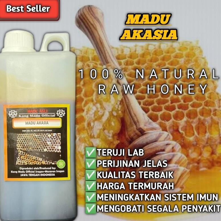 

(Terbaru) MADU ASLI MURNI FULL NEKTAR AKASIA PURE RAW HONEY 100% 1kg HERBAL PREMIUM (Terlaris)
