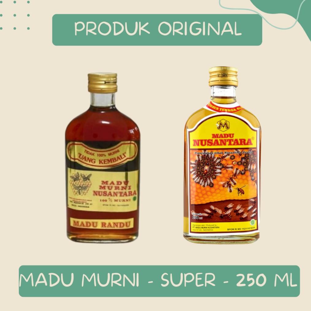 

(Terbaru) KEMASAN 250 ML - ORIGINAL - MADU SUPER / MURNI - MADU NUSANTARA - MADU ORIGINAL - MADU MURNI 100% - MADU SUPER DENGAN ROYAL JELLY (Terlaris)