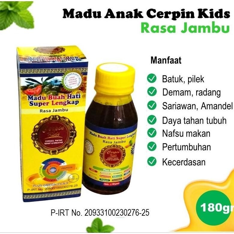 

(Terbaru) MADU ANAK CERPIN KIDS, madu penurun panas, demam, batuk pilek anak kemasan 180 gram (Terlaris)