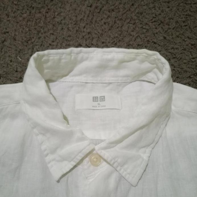ready  KEMEJA LINEN PUTIH UNIQLO ORI SIZE XL