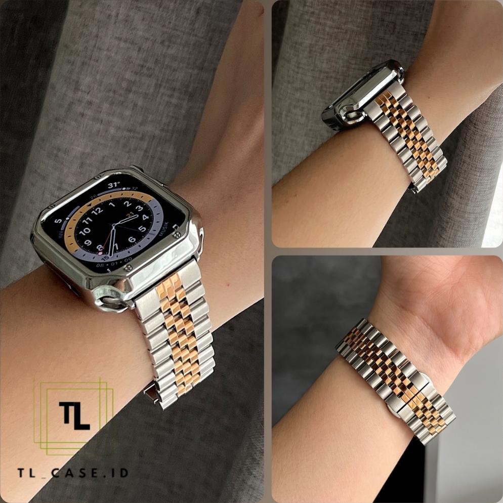 Original [ Tanpa Jam ] Stainless Steel Five Beads Strap Watch - Series Ultra 9 8 7 6 5 4 3 2 1 Se | 