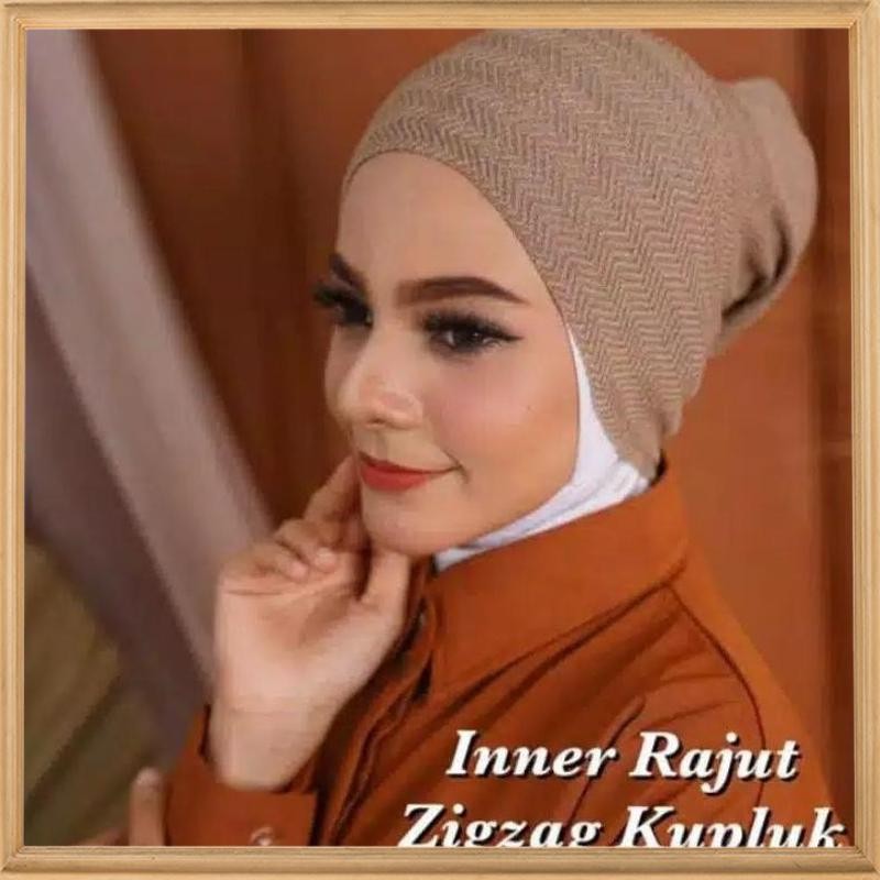 Bisa COD Ciput rajut kupluk zigzag/inner rajut zigzag ILA-41
