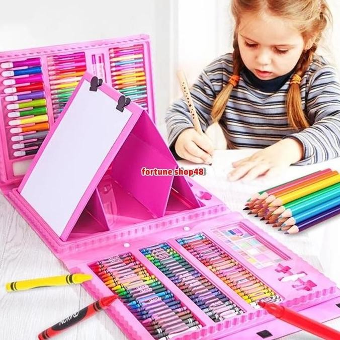 

Crayon Set 208 Pcs Pensil Warna Lengkap Krayon Set Alat Menggambar Mewarnai Cat Air Lukis Anak