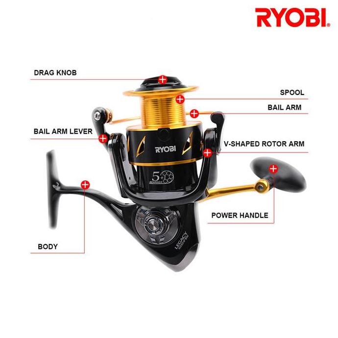 Ryobi LEGACY Fishing Reel Salt Water Full Metal body Pancingan Spinning Laut Reel Power Handle