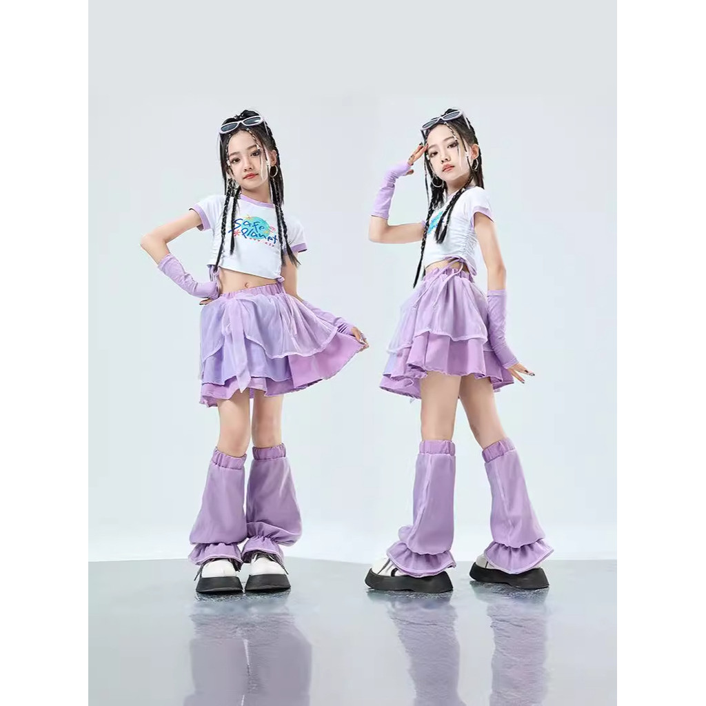 Girls Jazz Dance Costumes Trendy Girls hiphop Street Dance Summer Performance Outfit Catwalk Trendy 