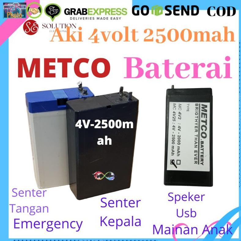 Terlaris Baterai Aki Kering 4 Volt 2500Mah Batere Kering Accu 4V 2500Mah Emergency Senter Murah
