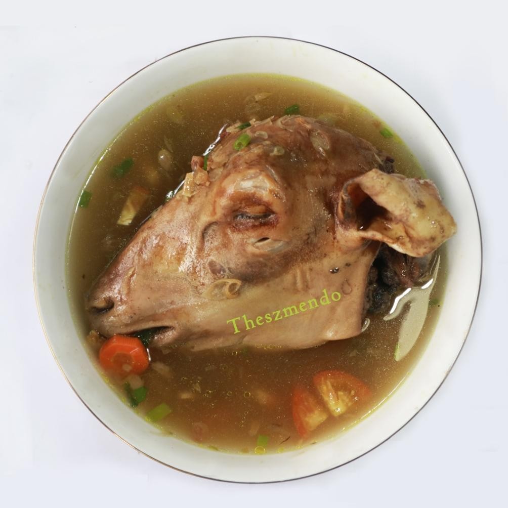 

Thesz Mendo Kepala Kambing Matang utuh Bumbu Sop Gulai Dengkil Tengkleng