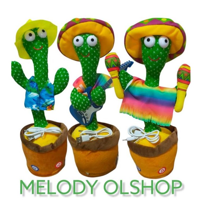 TERBARU - Mainan Boneka Kaktus Goyang/ Berjoget (USB Charge) .