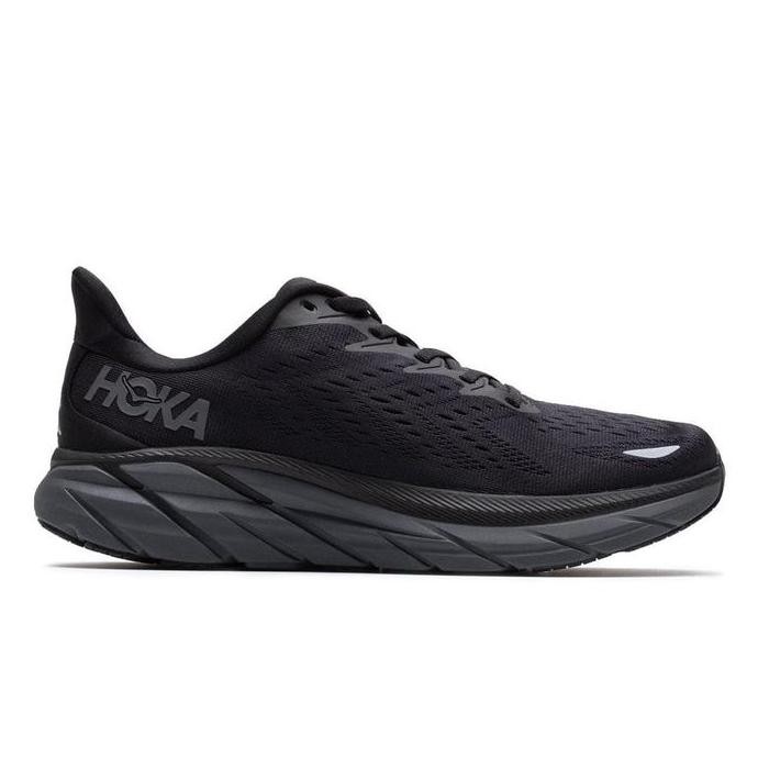 SEPATU HOKA ONE ONE CLIFTON 8 FULL BLACK ORIGINAL 39-45