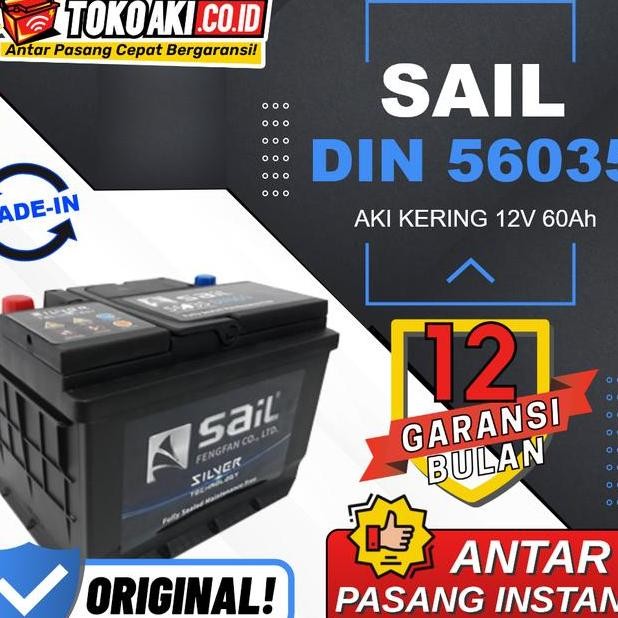 Aki Bmw E30 318I Seri 3 19841993 Sail Mf 56035 Din60 60Ah