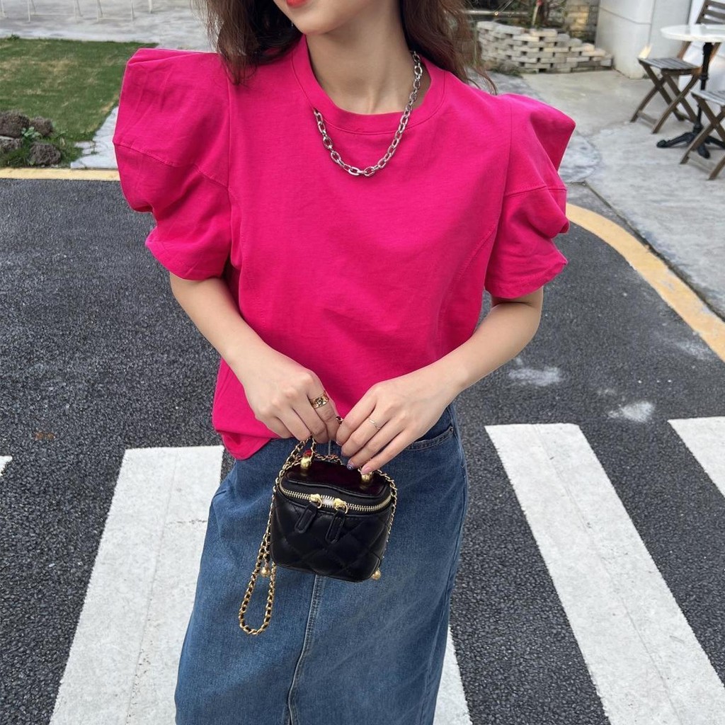 French Advanced Loose Puff Sleeve T T-shirt Chic Top