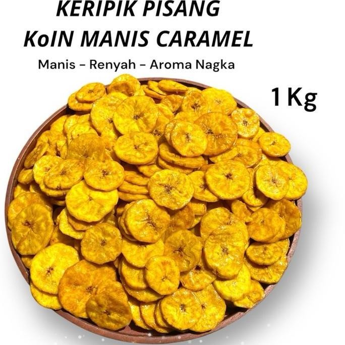 

KERIPIK PISANG KOIN MANIS CARAMEL PREMIUM 1 Kg Food Cemilan GS