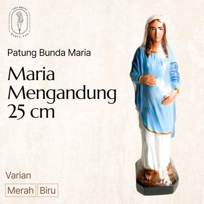 BEBAS ONGKIR - Patung Bunda Maria Mengandung 25cm - Patung Katolik - Bunda Maria - Patung Rohani