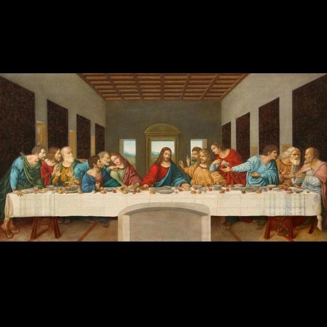 Repro digital Lukisan Perjamuan Kudus Last Supper Yesus Da Vinci Tuhan
