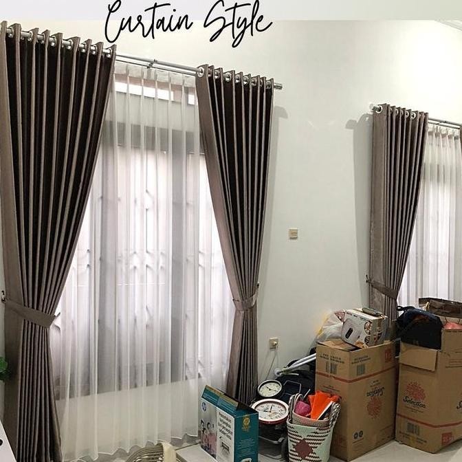 Custom Gorden Blackout & Vitrase Bu Mena Warna Cream