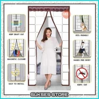 Tirai Magnet Pintu Anti Nyamuk Bahan Plastik PVC / Tirai Magnet AC