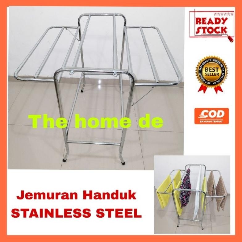 Jemuran Handuk Jumbo stainless steel Anti Karat jemuran handuk lipat