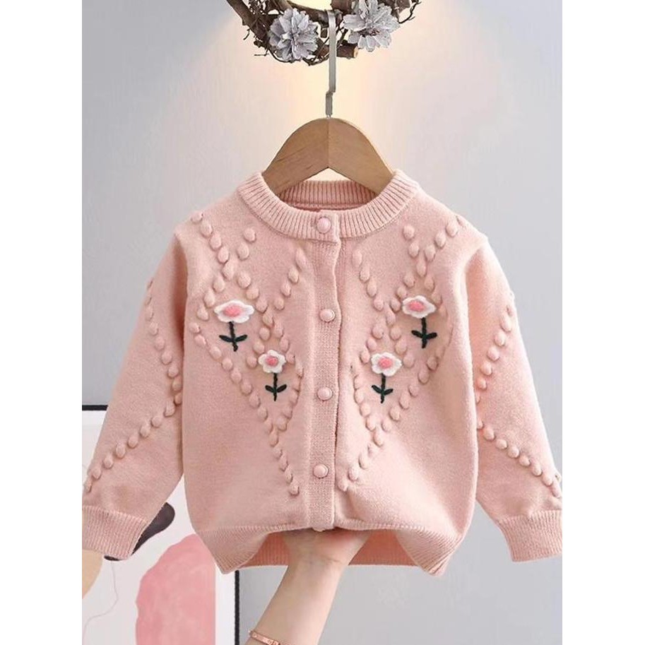 Kardigan Anak Perempuan Tebal  / Sweater Outer Anak Cewek Halus Lembut / Baju Rajut Anak Perempuan M