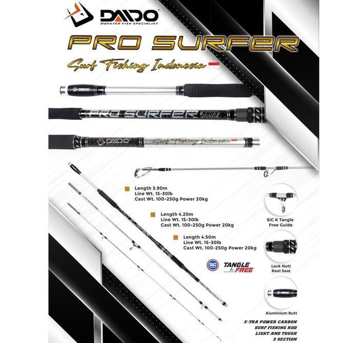 JORAN DAIDO SAMBUNG 3 PRO SURFER CARBON UKURAN 390 420 450 - JORAN PANCING Original