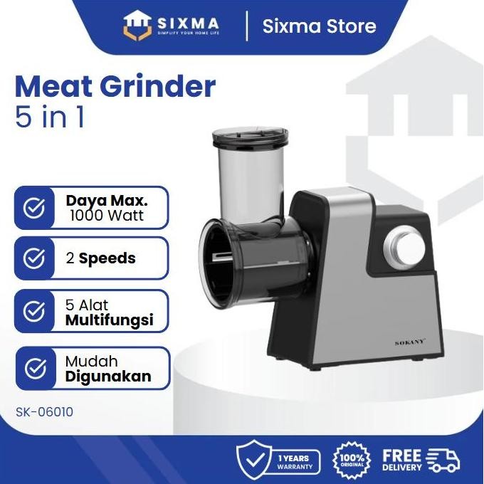 Meat Grinder Mesin Giling Daging 5 in 1 Low Watt Multifungsi Sixma SK-06010 CO