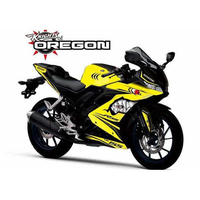 Decal striping R15 V3 Shark tit kuning Original