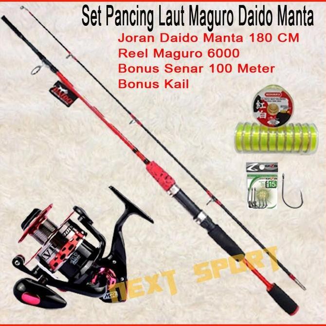 Set Pancing Laut Maguro dan Joran Daido Manta 180CM Original Original