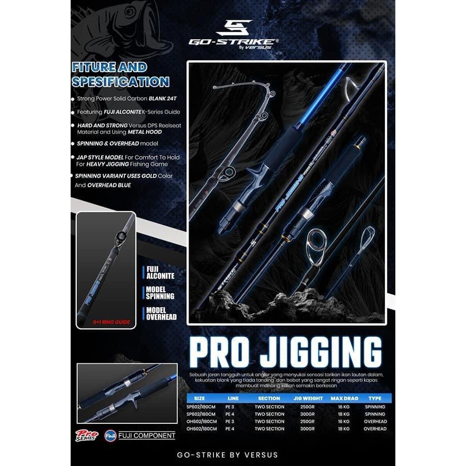 Rod VERSUS GO STRIKE PRO JIGGING SOLID CARBON LIGHT JIGGING Original