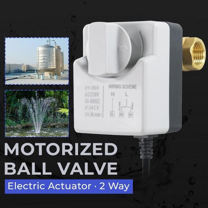 Brass Motorized Valve Electric Actuator 2 Way Dn15 Bv2012-32 Hitam