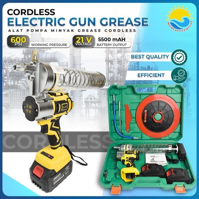 BEBAS ONGKIR - Alat GREASE Semprot Listrik Electric Spray Gun 600CC 21VOLT 5000 mAh minyak Lithium G