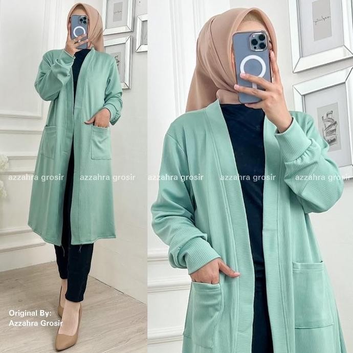 DE140 >> Celsia Mango Knit Cardigan Wanita Panjang Knit Rajut / 513-7091 Knitwear Kardigan Outer