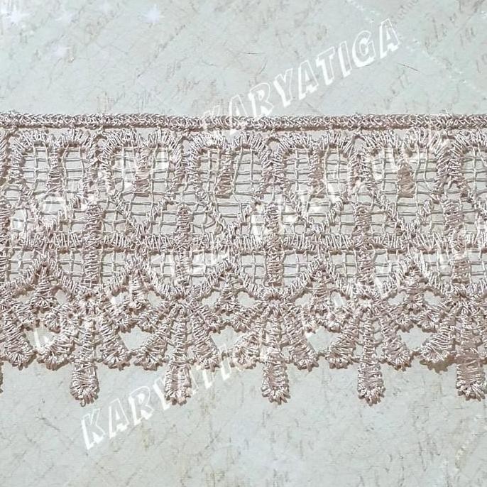 

^%^%^%^%] Renda Giper Hati 32882 Lebar 8.5 cm - Coklat Susu (15 Yard)