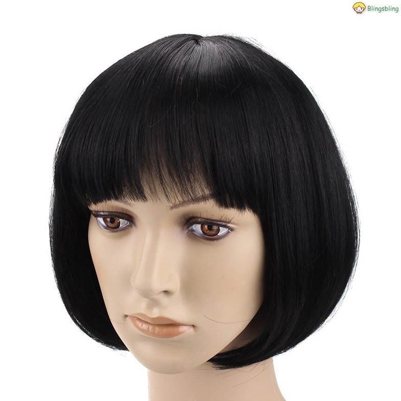 WIG BOB RAMBUT PALSU PENDEK WARNA HITAM