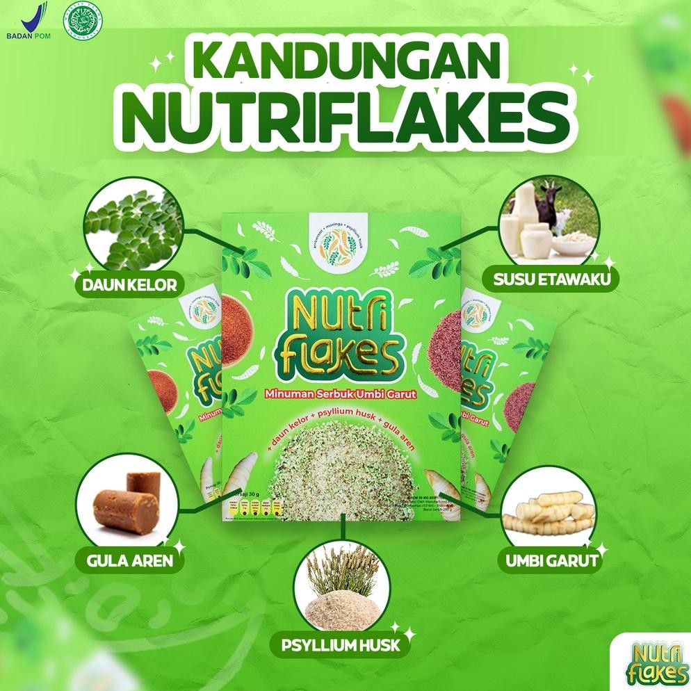 

Nutriflakes Sereal Umbi Garut Asam Lambung Original 1 Box