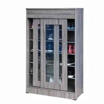 Lemari Sepatu sedang Rak Pintu Sliding Kaca Murah Minimalis Lunar Huga HC