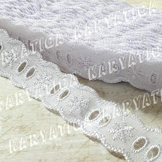 

^%^%^%^%] Renda Katun Masuk Pita Lebar 2.2 cm Panjang 15 Yard - Putih