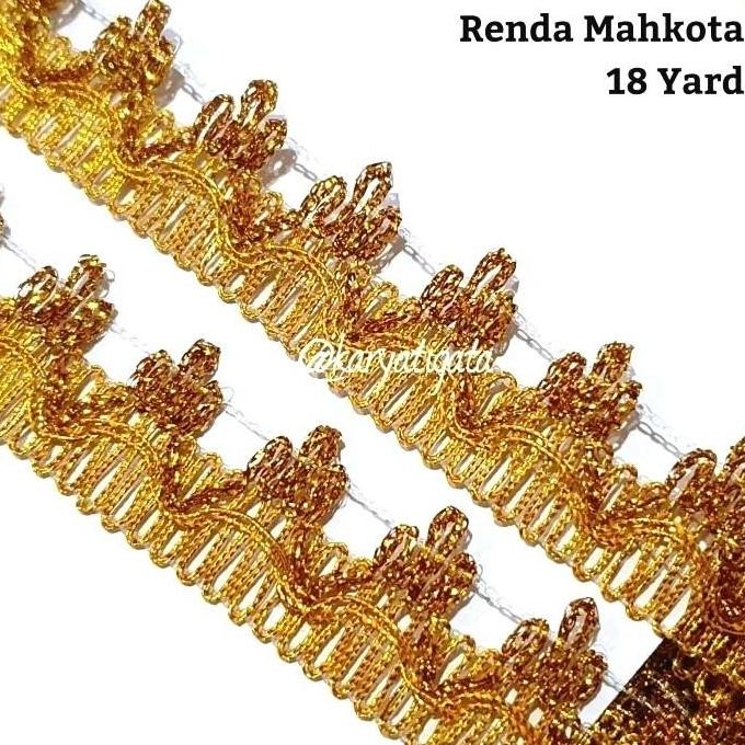 

'+'+'+'+] Renda Mahkota Emas Lebar 2 Cm isi 18 Yard