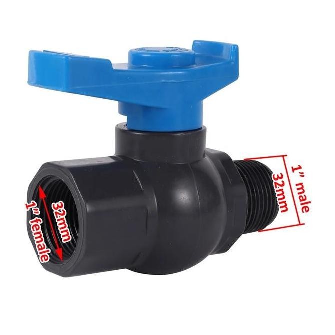 Blue Keran Kran Pvc Sdl 1 Inch Sok Drat Luar Ke Sdd 1Inch Sok Drat Dalam 1 Female To Male Thread Gar