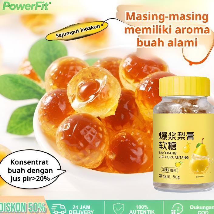 

CODPowerFit Permen Pelega Tenggorokan Rasa Buah Pir Meledak Permen Peleg Tenggorokan Rasa Buah Pir Pear paste throat lozenges mint lung lozenges 80g