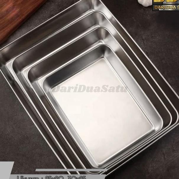 Nampan Stainless Tebal Loyang Persegi Baking Tray Tinggi 6 Cm