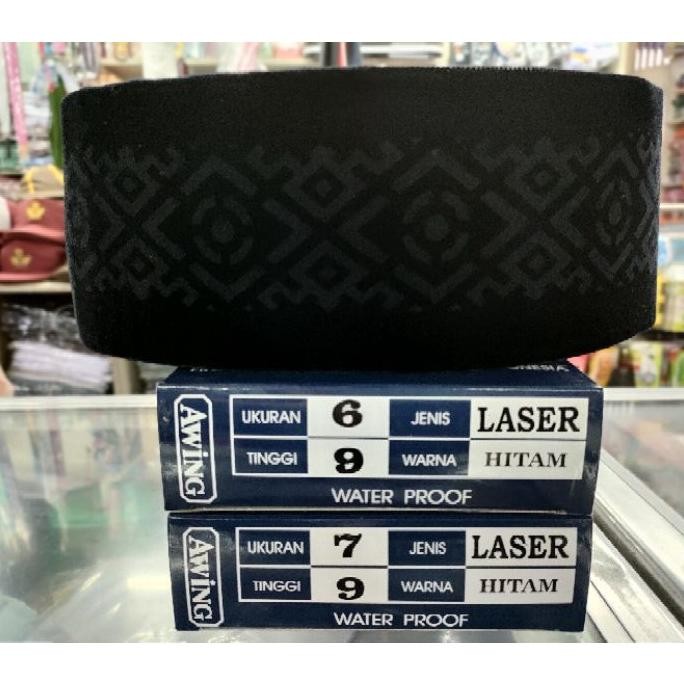 Peci Hitam Awing Ac Motif Laser Tinggi 9