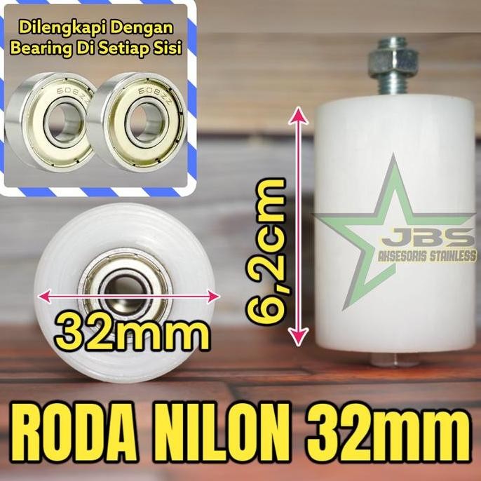 :>:>:>:>] Roda nilon 32mm + Bering pintu pagar besi & stainless steel