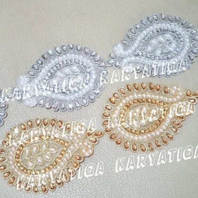 $+$+$+$+] Kode 18731 - Renda India Bordir Emas Full Manik Mote (10 Yard)