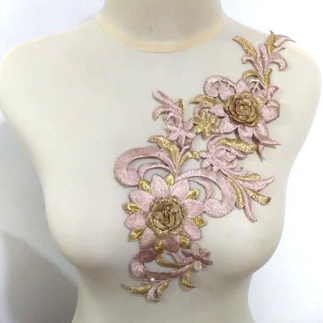 

Kualitas terbaik] Renda Aplikasi Bordir Tabur / Patch Bordir Bunga Rosa Coklat Muda-Emas