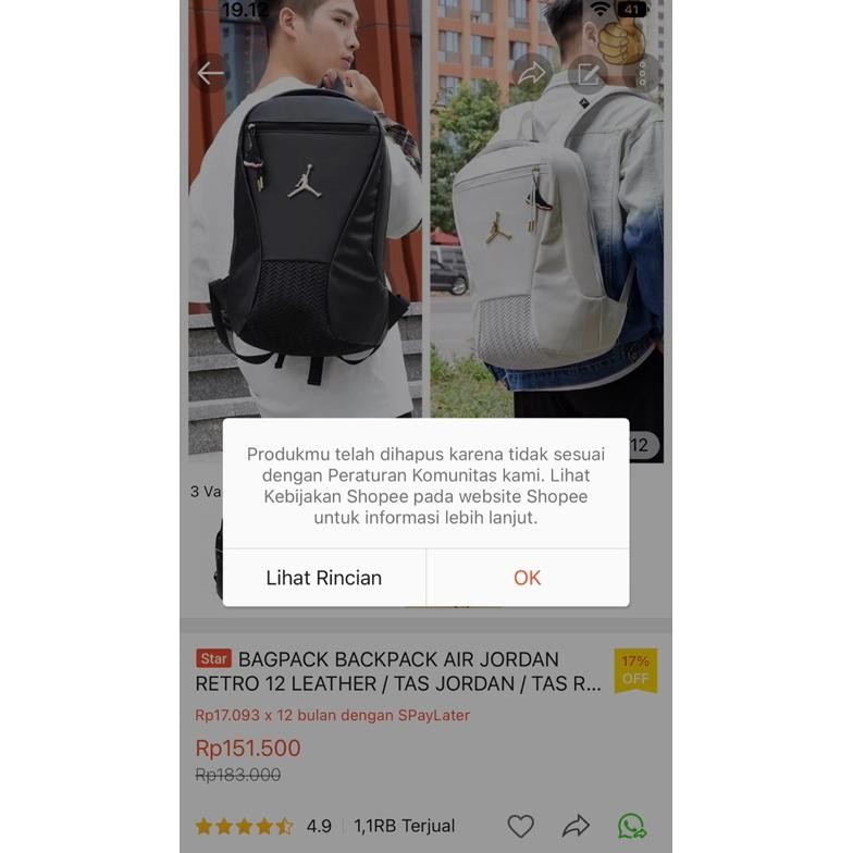 Promo Ransel Jordan Kulit Retro 12 / Backpack Bagpack Leather Jordan Retro 12 / Tas Sekolah / Tas Ka